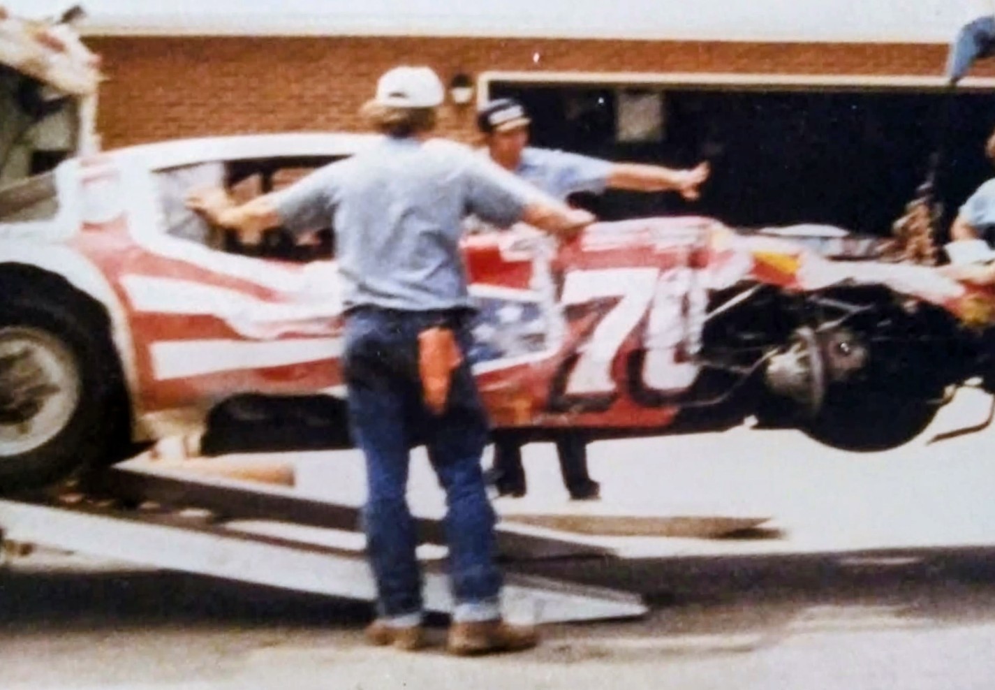 Unloading after a rough night at Toledo speedway